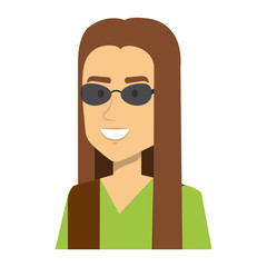 man character hippy lifestyle vector illustration design