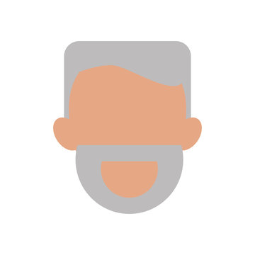 bearded gray hair faceless man icon image vector illustration design 