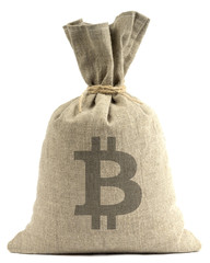 Bank bag with logo bitcoin