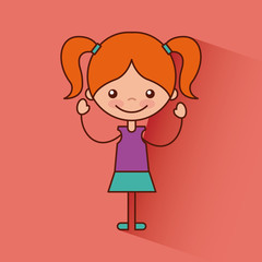 happy girl illustration icon vector design graphic