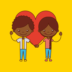 Happy friendship children icon vector illustration design graphic