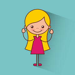 happy girl illustration icon vector design graphic