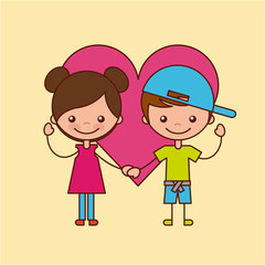 Happy friendship children icon vector illustration design graphic