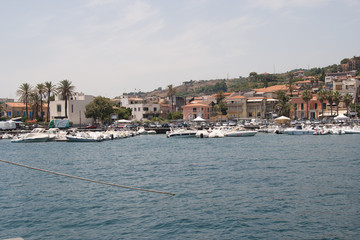 Fototapeta na wymiar Italy Sicily Acitrezza. The Harbor Lachea Island