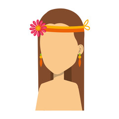 woman character hippy lifestyle vector illustration design