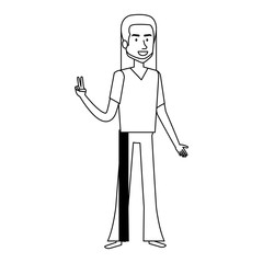 man character hippy lifestyle vector illustration design