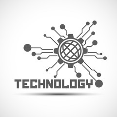 Technology background template. Communication element with shadow.