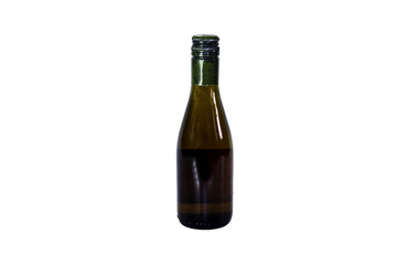 Bottle of dark wine on isolated white background.