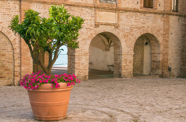 Fototapeta na wymiar Piazza nell'antico borgo di Grottammare