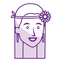 woman character hippy lifestyle vector illustration design