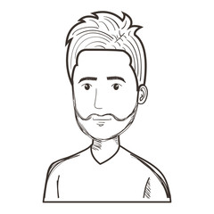 young man avatar character vector illustration design