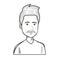 young man avatar character vector illustration design