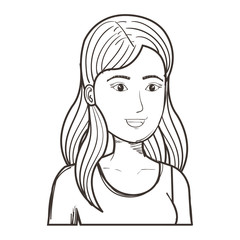 beautiful and young woman character vector illustration design