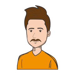 young man avatar character vector illustration design