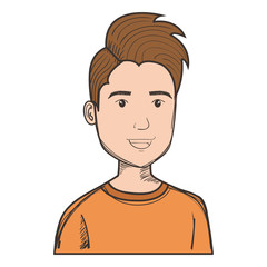 young man avatar character vector illustration design