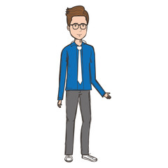 businessman avatar character icon vector illustration design