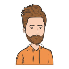 young man avatar character vector illustration design