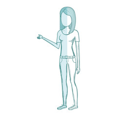 beautiful and young woman character vector illustration design