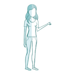 beautiful and young woman character vector illustration design