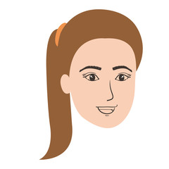 beautiful and young woman head character vector illustration design