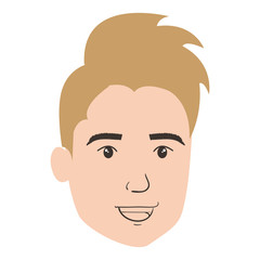 young man head avatar character vector illustration design