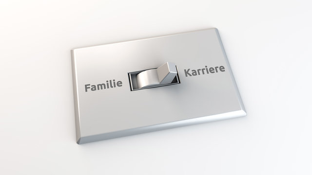 Schalter mit Familie gegen Karriere