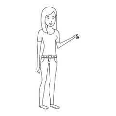 beautiful and young woman character vector illustration design