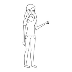 beautiful and young woman character vector illustration design