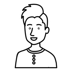 young man avatar character vector illustration design