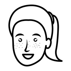 Fototapeta premium beautiful and young woman head character vector illustration design