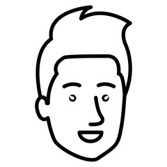 young man head avatar character vector illustration design