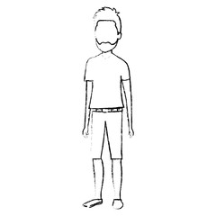 young man avatar character vector illustration design