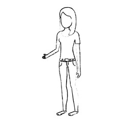 beautiful and young woman character vector illustration design