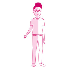 young man avatar character vector illustration design