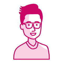 young man avatar character vector illustration design