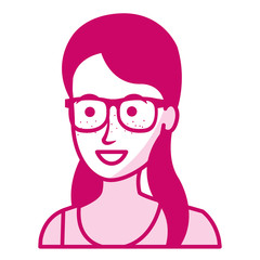 beautiful and young woman character vector illustration design