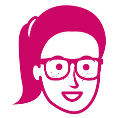 Obraz premium beautiful and young woman head character vector illustration design