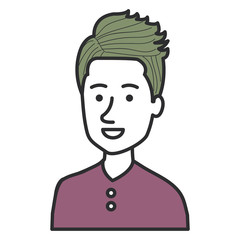 young man avatar character vector illustration design