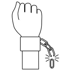 hand human with handcuff vector illustration design