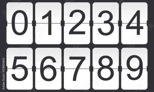 digital flip numbers on dark background countdown digits vector countdown numbers