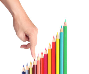 Color pencils,graph stock