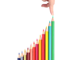 Color pencils,graph stock