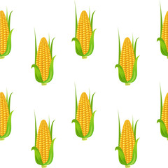 Seamless pattern with corn. Vector illustration