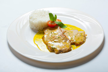 pork cutlet with curry sauce and rice