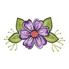 Obraz na płótnie Canvas cute flower decorative icon vector illustration design