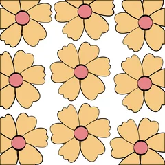 Behang cute flowers decorative pattern vector illustration design © Gstudio
