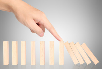 stop dominoes continuous toppled