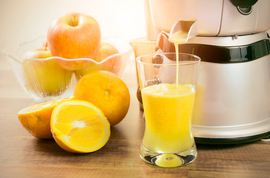 Juicer prepares fresh and healthy juice