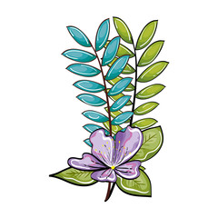 garden flowers decorative icon vector illustration design