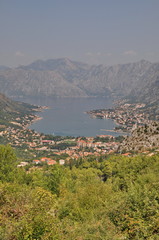 Fototapeta na wymiar View of Kotor Bay in Monte Negro